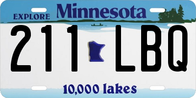 MN license plate 211LBQ