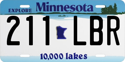 MN license plate 211LBR