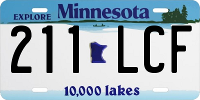 MN license plate 211LCF