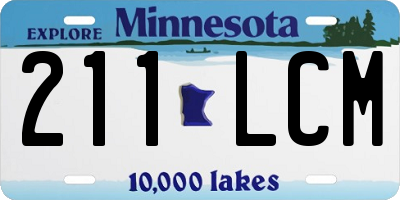 MN license plate 211LCM