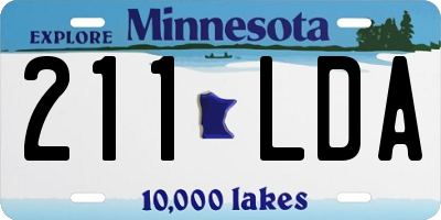 MN license plate 211LDA