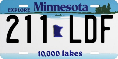 MN license plate 211LDF