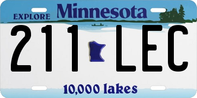 MN license plate 211LEC