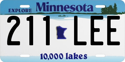 MN license plate 211LEE