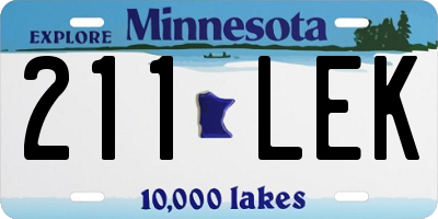 MN license plate 211LEK