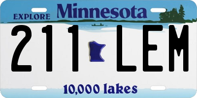 MN license plate 211LEM