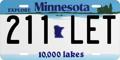 MN license plate 211LET