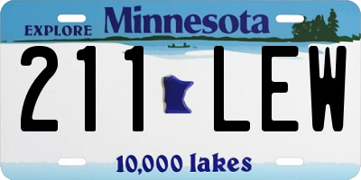 MN license plate 211LEW