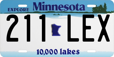 MN license plate 211LEX