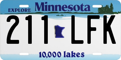 MN license plate 211LFK