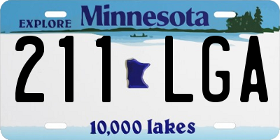 MN license plate 211LGA