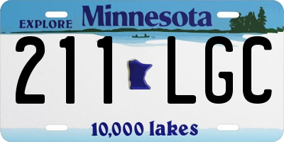 MN license plate 211LGC