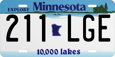 MN license plate 211LGE