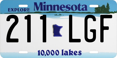 MN license plate 211LGF