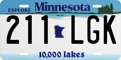 MN license plate 211LGK