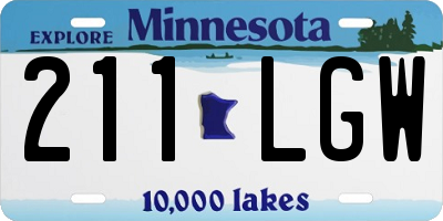 MN license plate 211LGW