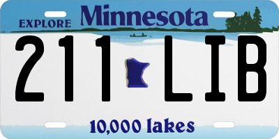 MN license plate 211LIB