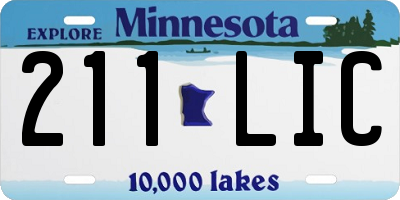 MN license plate 211LIC