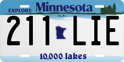MN license plate 211LIE
