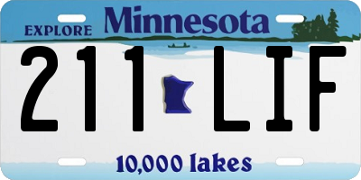 MN license plate 211LIF