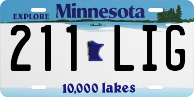 MN license plate 211LIG