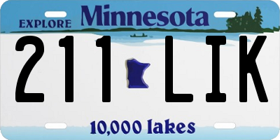 MN license plate 211LIK