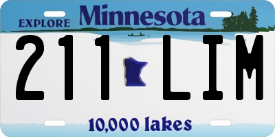 MN license plate 211LIM