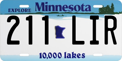 MN license plate 211LIR
