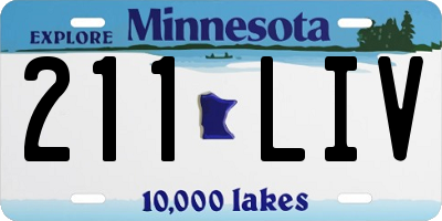MN license plate 211LIV