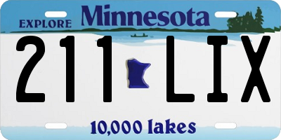 MN license plate 211LIX