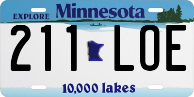 MN license plate 211LOE