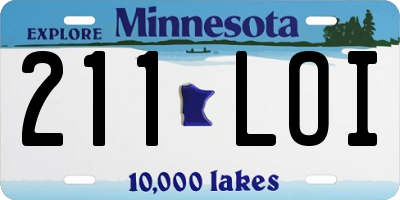 MN license plate 211LOI