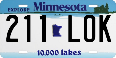 MN license plate 211LOK