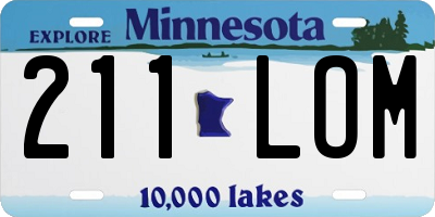 MN license plate 211LOM
