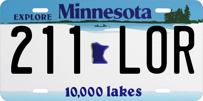 MN license plate 211LOR