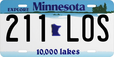 MN license plate 211LOS