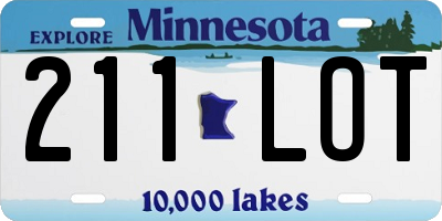 MN license plate 211LOT