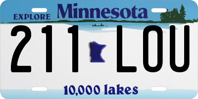 MN license plate 211LOU