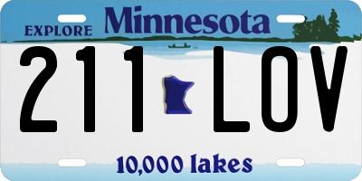 MN license plate 211LOV