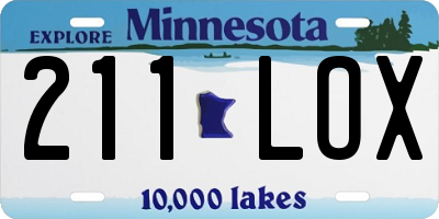 MN license plate 211LOX