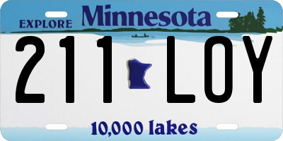 MN license plate 211LOY
