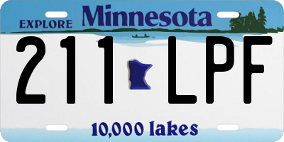MN license plate 211LPF