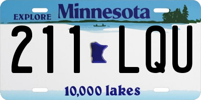 MN license plate 211LQU