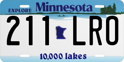 MN license plate 211LRO