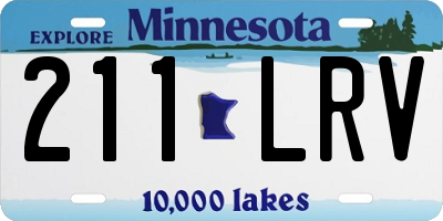 MN license plate 211LRV