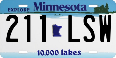 MN license plate 211LSW