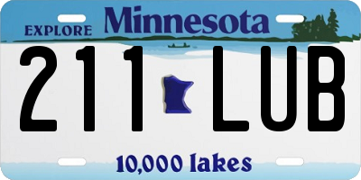 MN license plate 211LUB