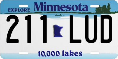 MN license plate 211LUD