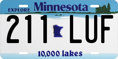 MN license plate 211LUF