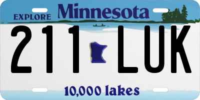 MN license plate 211LUK